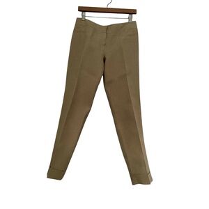 Brooks Brothers Pants Sz 4 Khaki Linen Straight Cuffed Office Siren Corpcore